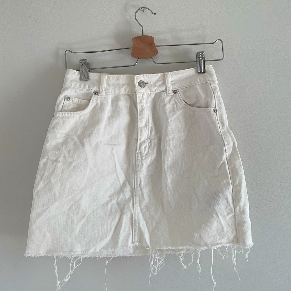 Topshop White Jean Skirt, High waisted